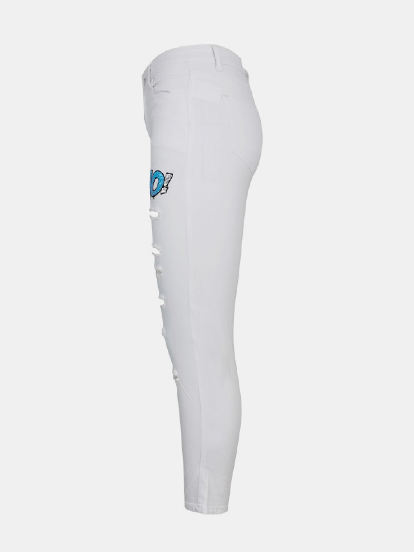 Full Size Graphic Distressed Skinny Jeans